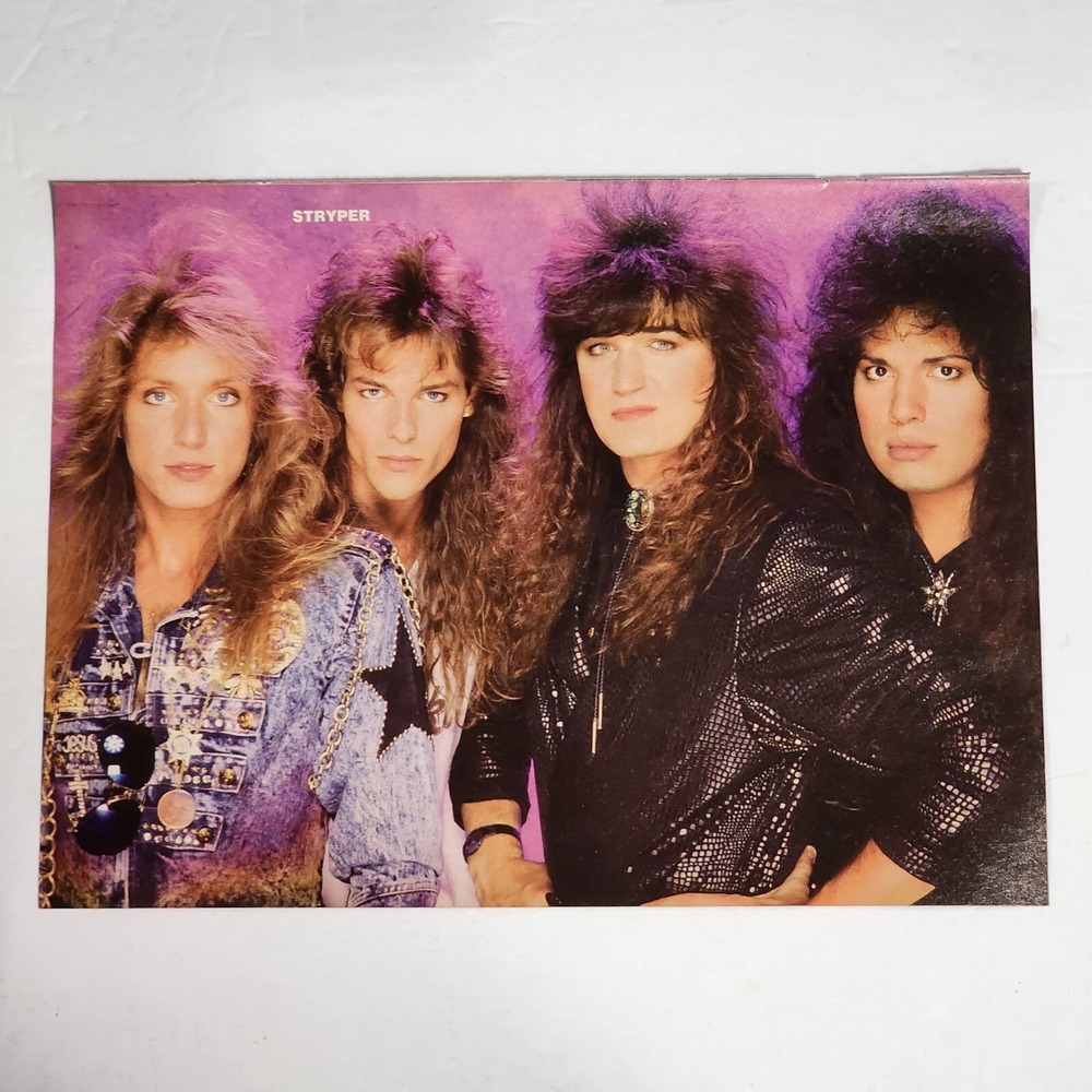 STRYPER Four Member Hair Band Color Pinup Poster Clipping 8x10 Vintage Original